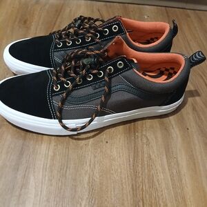 Vans Black and Gray Skate Sneakers with Canvas Upper